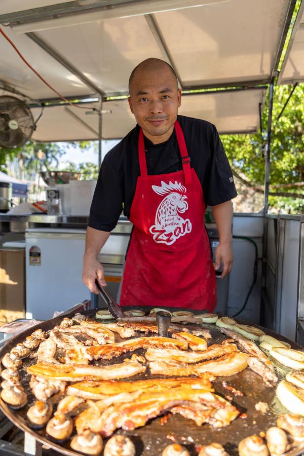 Laksa meat being prepared at the Darwin International Laksa Festival 2021